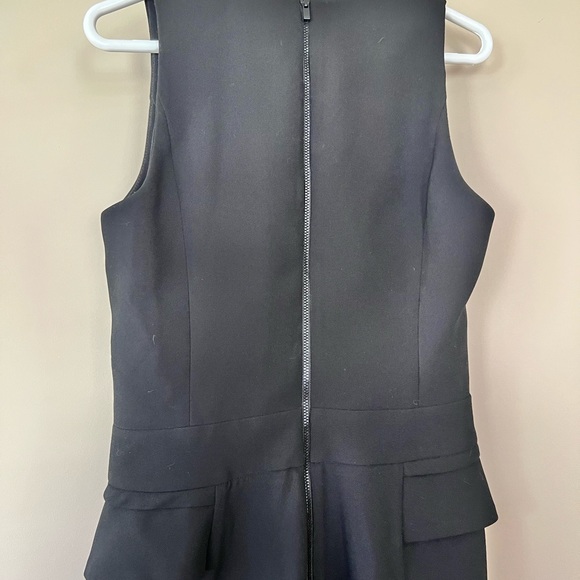 Cue Black Jumpsuit with wide collar v neck and peplum sides - Picture 5 of 6